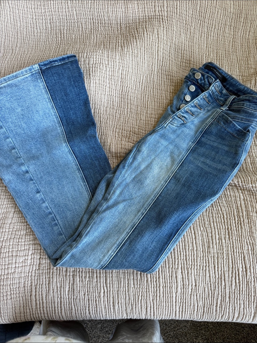 Flying monkey  Two-Tone Blue Women’s Jeans 26 long flare bottom